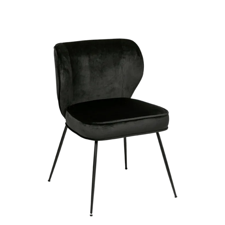 Chaise Dandy velours noir