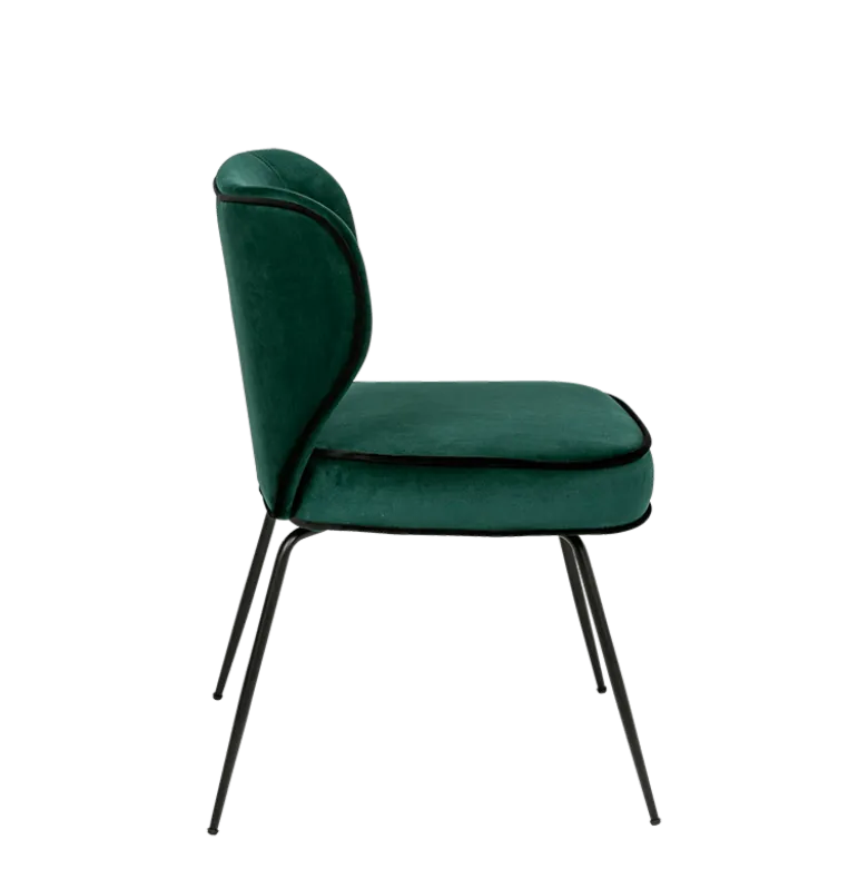Chaise Dandy velours vert