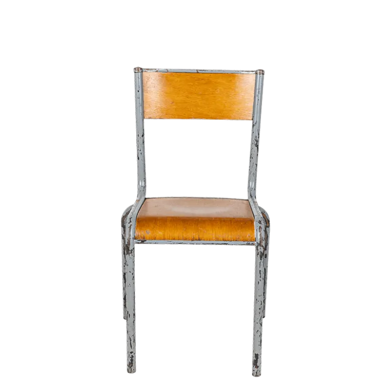 Chaise d’écolier bois acier vintage