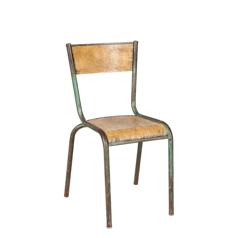 Chaise d’écolier bois acier vintage