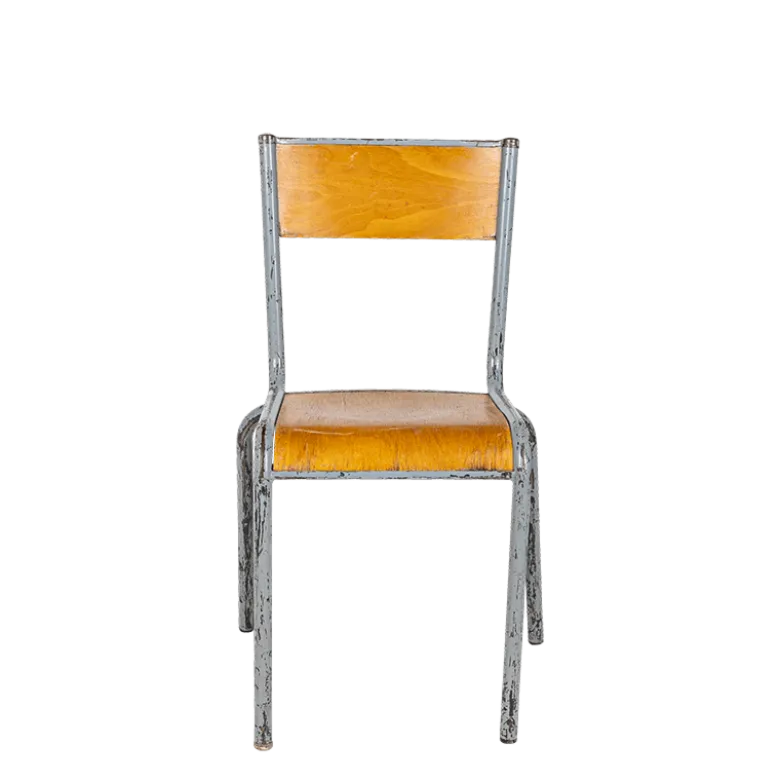 Chaise d’écolier bois acier vintage