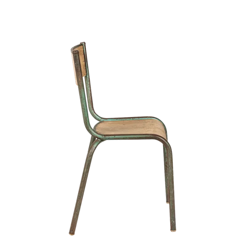 Chaise d’écolier bois acier vintage