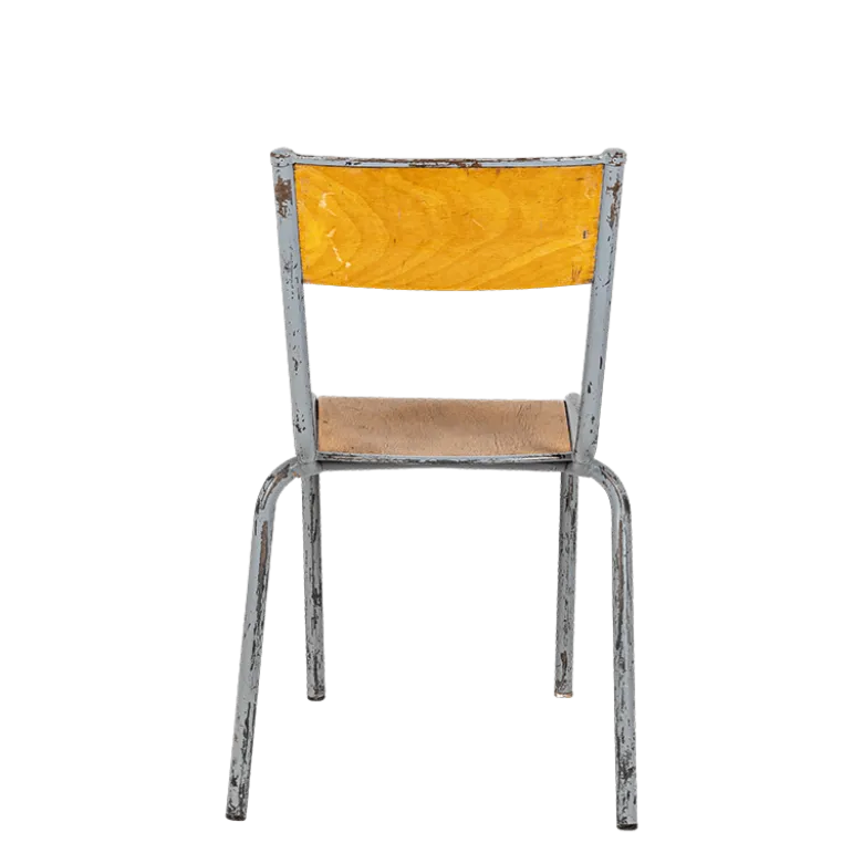 Chaise d’écolier bois acier vintage