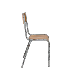Chaise d’écolier bois acier vintage