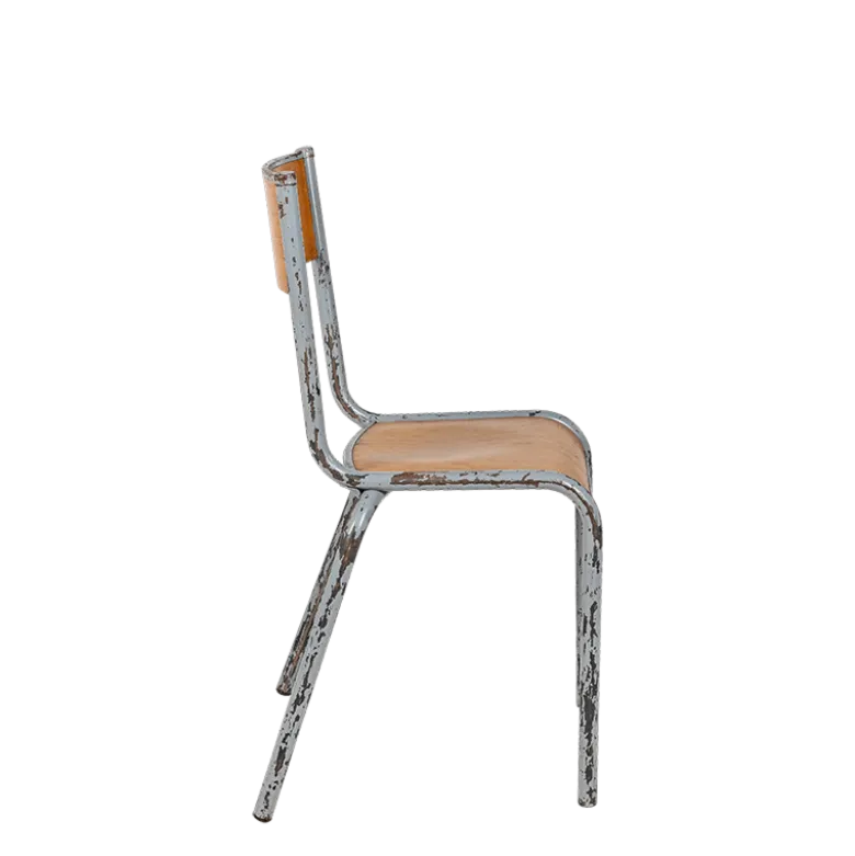 Chaise d’écolier bois acier vintage