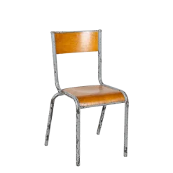 Chaise d’écolier bois acier vintage