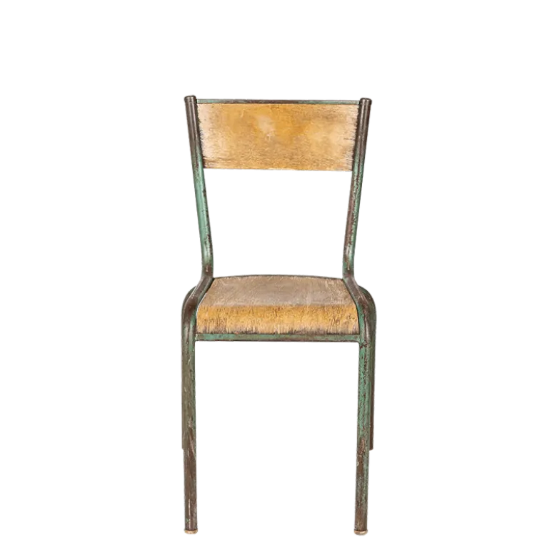 Chaise d’écolier bois acier vintage