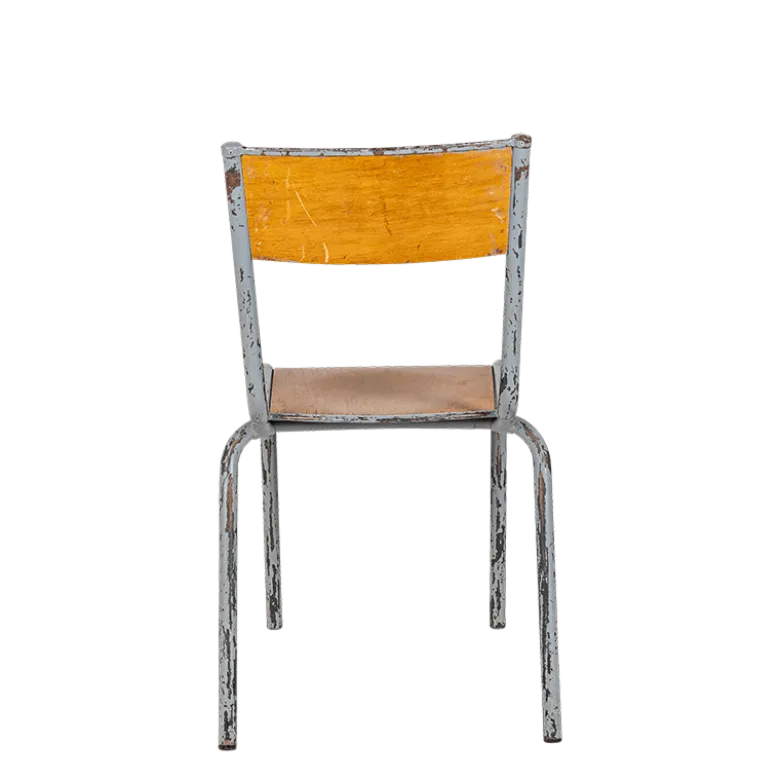 Chaise d’écolier bois acier vintage