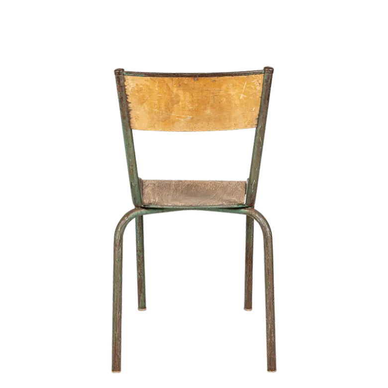 Chaise d’écolier bois acier vintage