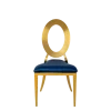 Chaise Divine avec assise velours bleu nuit