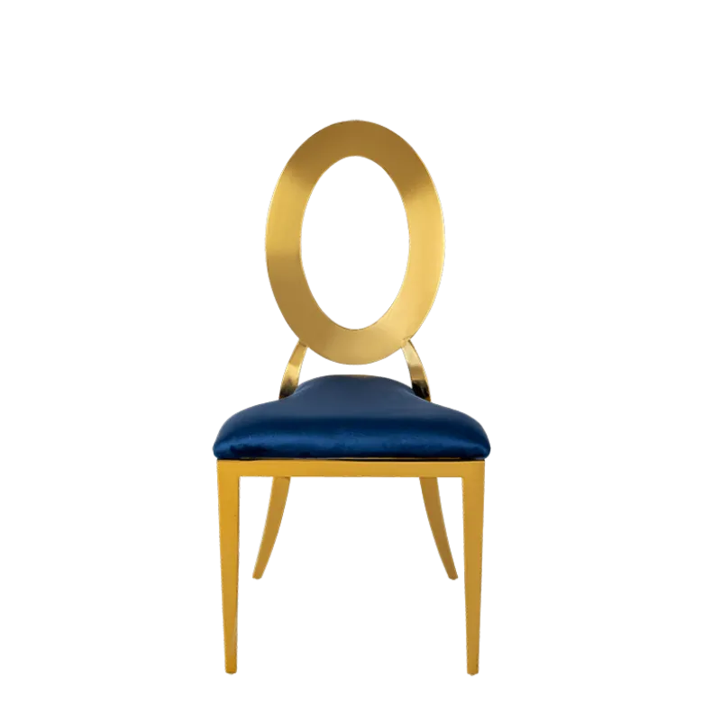 Chaise Divine avec assise velours bleu nuit
