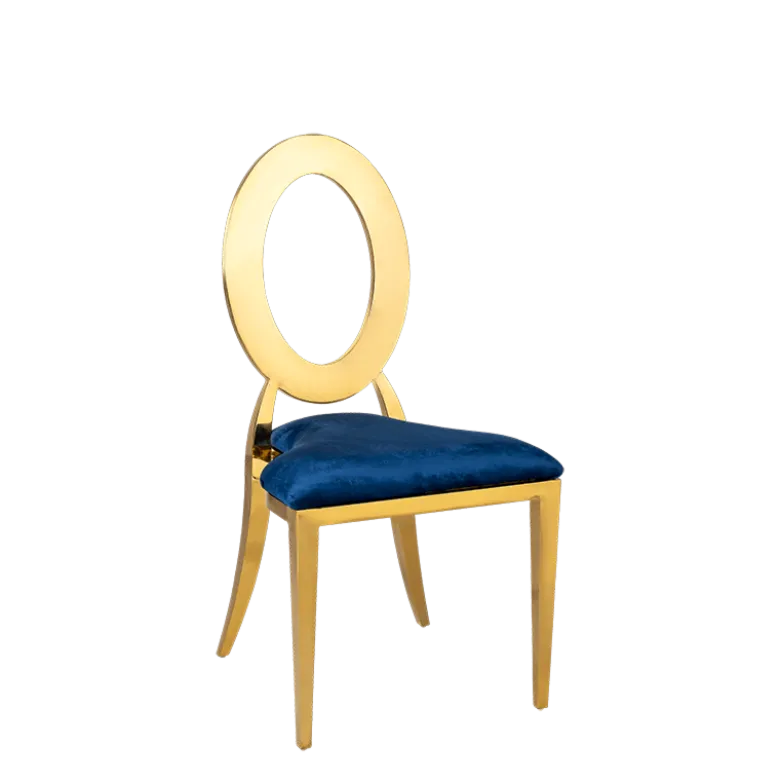 Chaise Divine avec assise velours bleu nuit