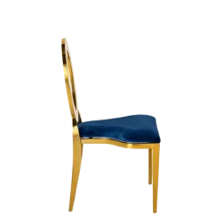 Chaise Divine avec assise velours bleu nuit