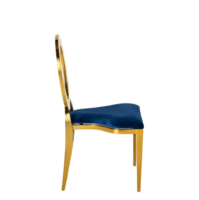 Chaise Divine avec assise velours bleu nuit