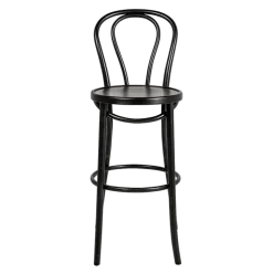 Chaise haute bistrot noire Ø 40 cm H 109 cm assise H 75 cm