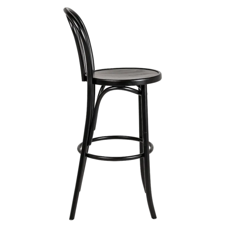 Chaise haute bistrot noire Ø 40 cm H 109 cm assise H 75 cm