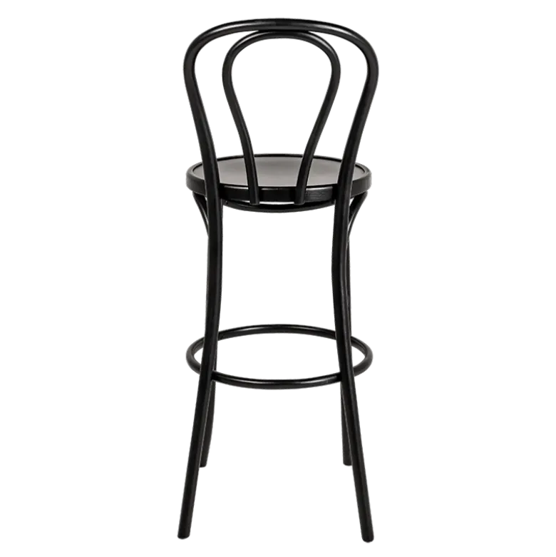 Chaise haute bistrot noire Ø 40 cm H 109 cm assise H 75 cm
