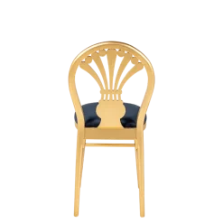 Chaise Joséphine assise velours bleu nuit