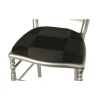 Chaise Napoléon III acier fixe Damier carbone