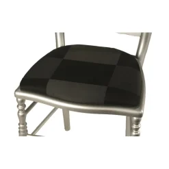 Chaise Napoléon III acier fixe Damier carbone
