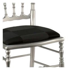 Chaise Napoléon III acier fixe Damier carbone