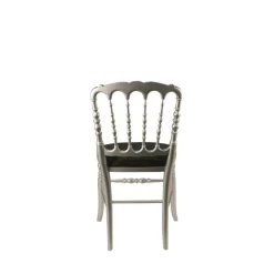 Chaise Napoléon III acier fixe Damier carbone