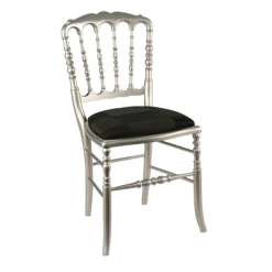 Chaise Napoléon III acier fixe Damier carbone