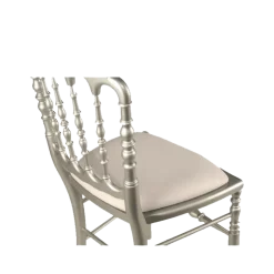Chaise Napoléon III acier fixe chintz blanc