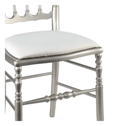 Chaise Napoléon III acier fixe chintz blanc