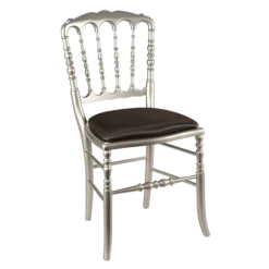 Chaise Napoléon III acier fixe chintz noir