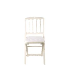 Chaise Napoléon III blanche pliante