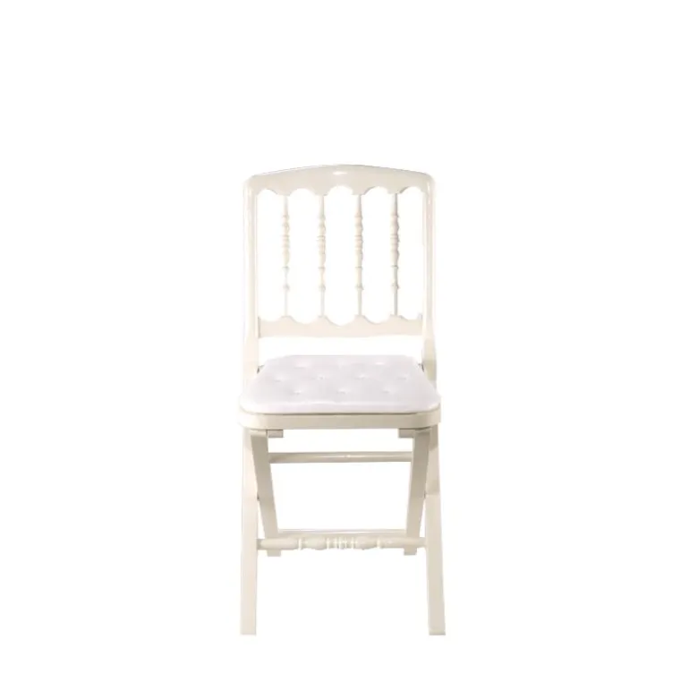 Chaise Napoléon III blanche pliante