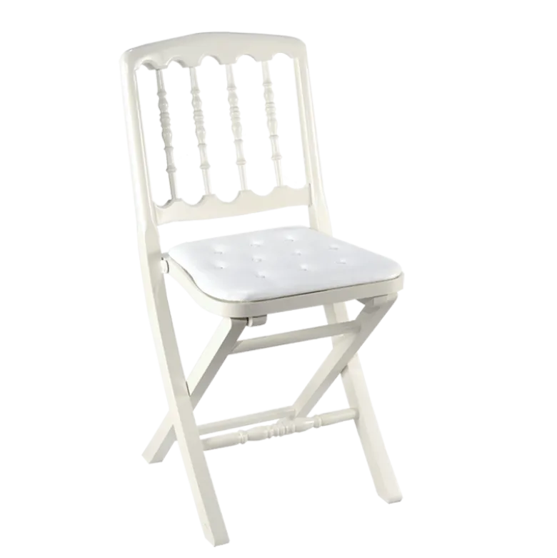 Chaise Napoléon III blanche pliante