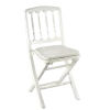 Chaise Napoléon III blanche pliante cannée