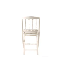 Chaise Napoléon III blanche pliante cannée