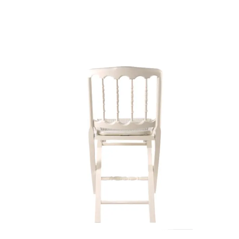 Chaise Napoléon III blanche pliante cannée