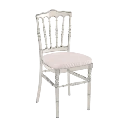 Chaise Napoléon III Cristal avec coussin blanc