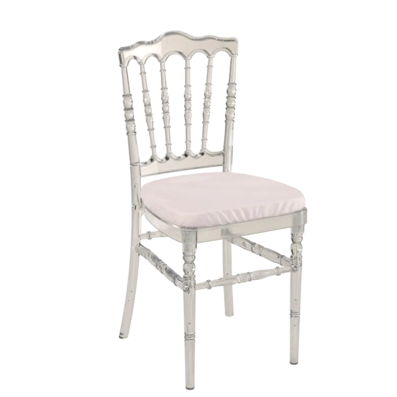 Chaise Napoléon III Cristal avec coussin blanc