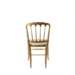Chaise Napoléon III dorée fixe Gala blanc