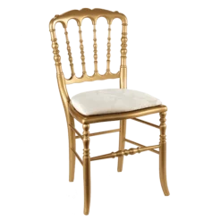 Chaise Napoléon III dorée fixe Gala blanc