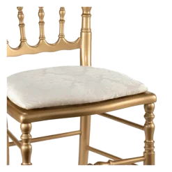 Chaise Napoléon III dorée fixe Gala blanc