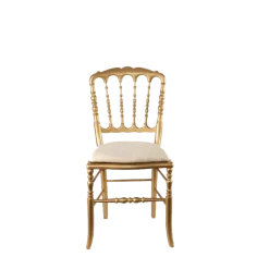 Chaise Napoléon III dorée fixe Gala blanc
