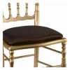 Chaise Napoléon III dorée fixe Toscane chocolat