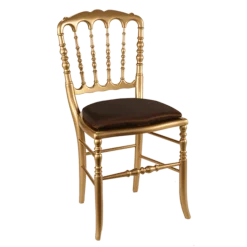 Chaise Napoléon III dorée fixe Toscane chocolat