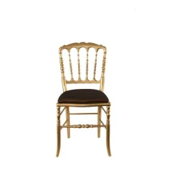 Chaise Napoléon III dorée fixe Toscane chocolat