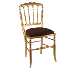 Chaise Napoléon III dorée fixe Toscane rouge Opéra