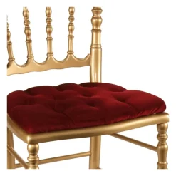 Chaise Napoléon III dorée fixe velours rouge
