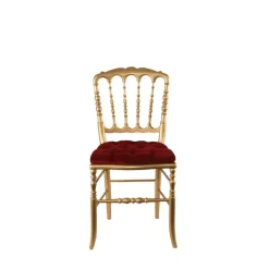 Chaise Napoléon III dorée fixe velours rouge