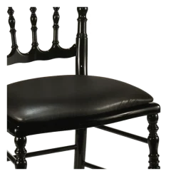 Chaise Napoléon III noire fixe chintz noir