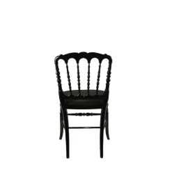 Chaise Napoléon III noire fixe chintz noir